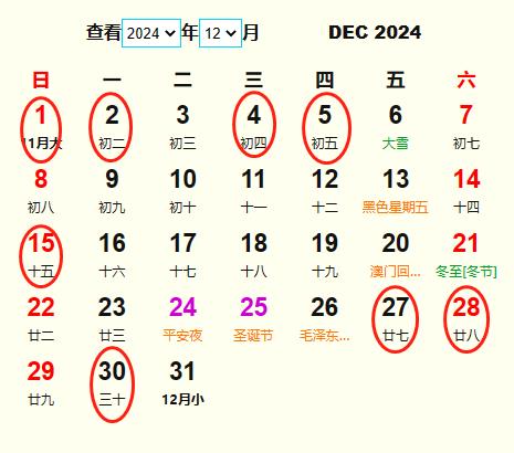 2024年12月旅行吉日 2024年12月出行黄道吉日 适合2024年12月出行的好日子